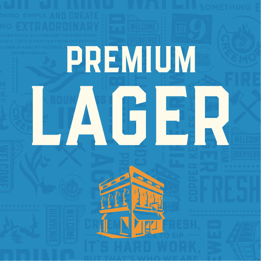 Premium Lager with building icon